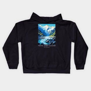 A Pop Art Travel Print of the Franz Josef Glacier - New Zealand Kids Hoodie